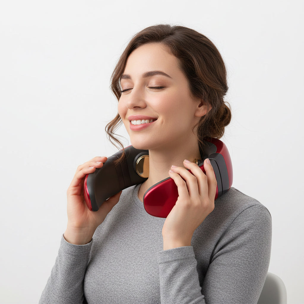 Masseur Cervical Sans Fil – Télécommande et Multi-Intensités