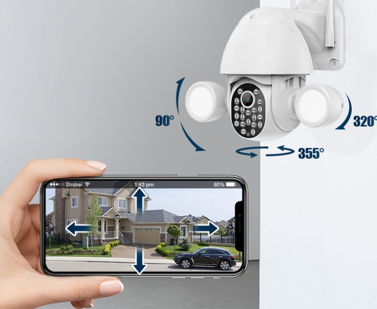 Caméra de Sécurité 3MP HD – Double Lumière de Remplissage 360°